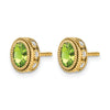 Oval Gemstone and Diamond Earrings