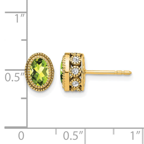 Oval Gemstone and Diamond Earrings