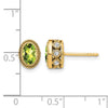 Oval Gemstone and Diamond Earrings
