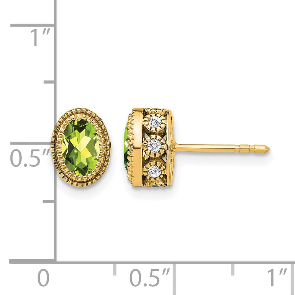 Oval Gemstone and Diamond Earrings