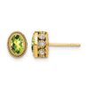 Oval Gemstone and Diamond Earrings