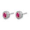 Oval Gemstone and Diamond Earrings