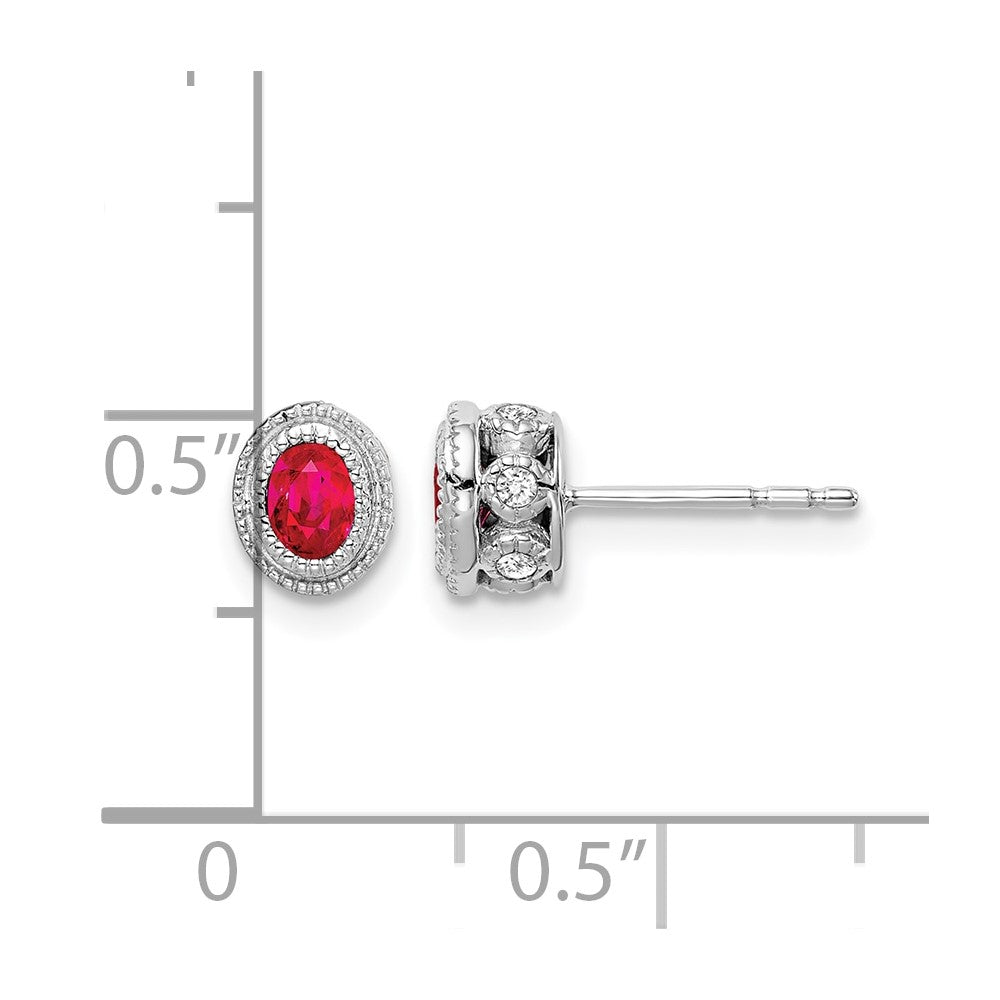 Oval Gemstone and Diamond Earrings
