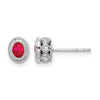 Oval Gemstone and Diamond Earrings