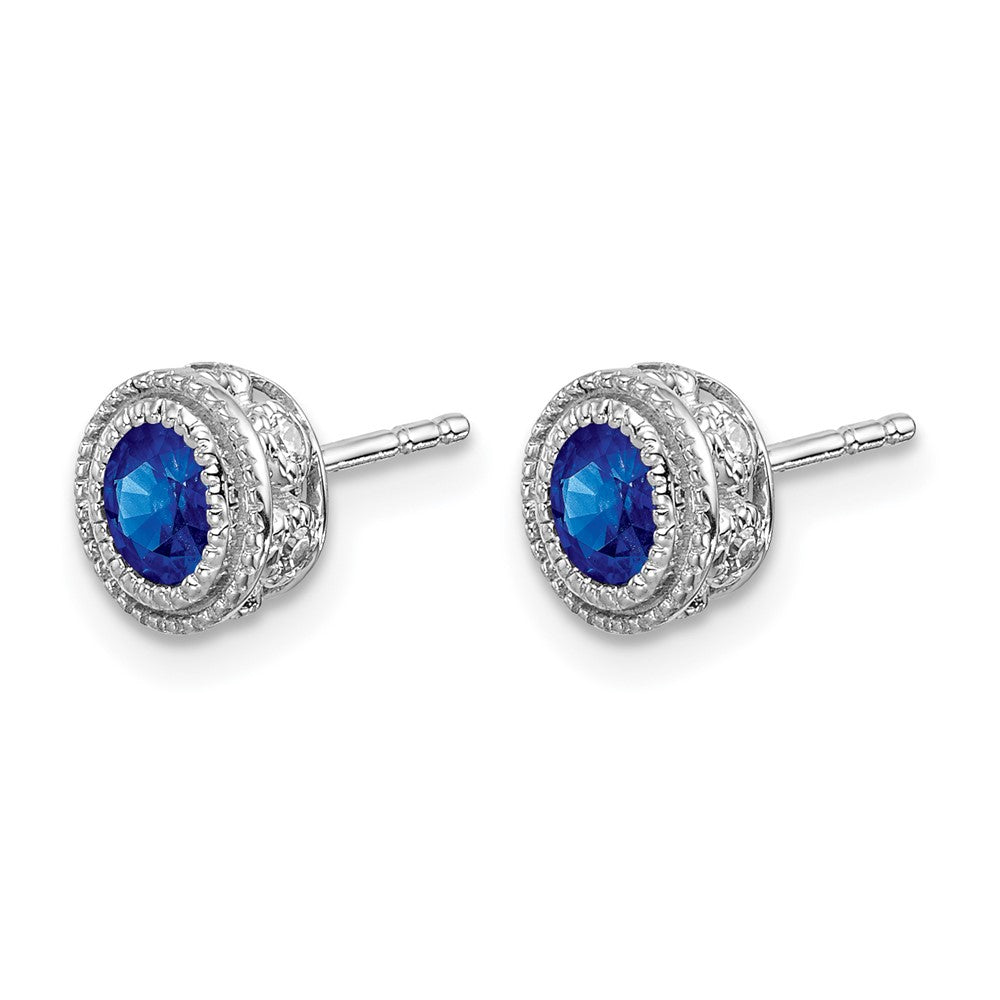 Oval Gemstone and Diamond Earrings