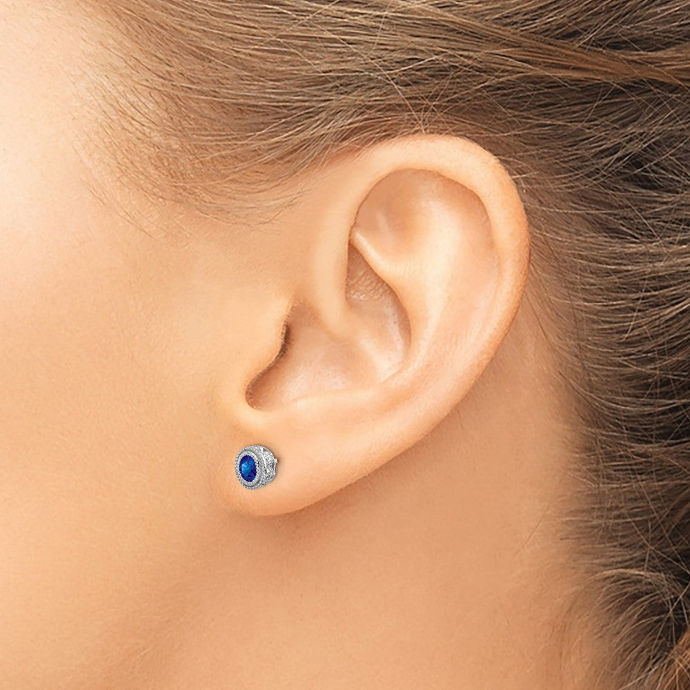 Oval Gemstone and Diamond Earrings