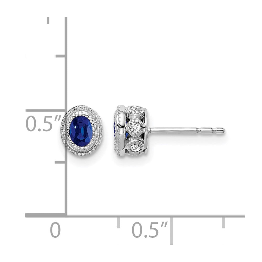 Oval Gemstone and Diamond Earrings