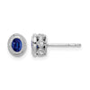 Oval Gemstone and Diamond Earrings