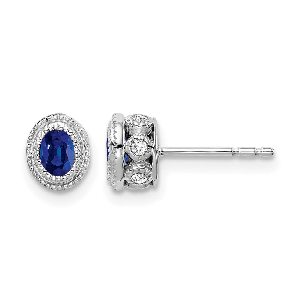 Oval Gemstone and Diamond Earrings