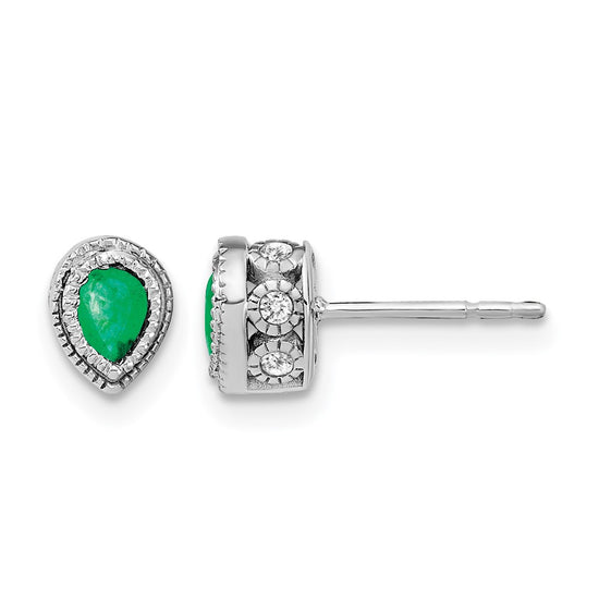 Pear Gemstone and Diamond Earrings