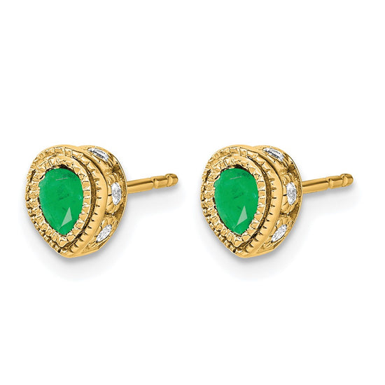 Pear Gemstone and Diamond Earrings