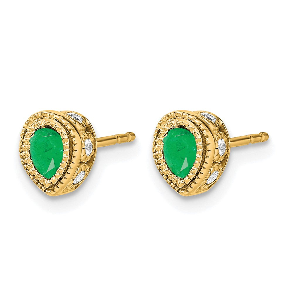 Pear Gemstone and Diamond Earrings