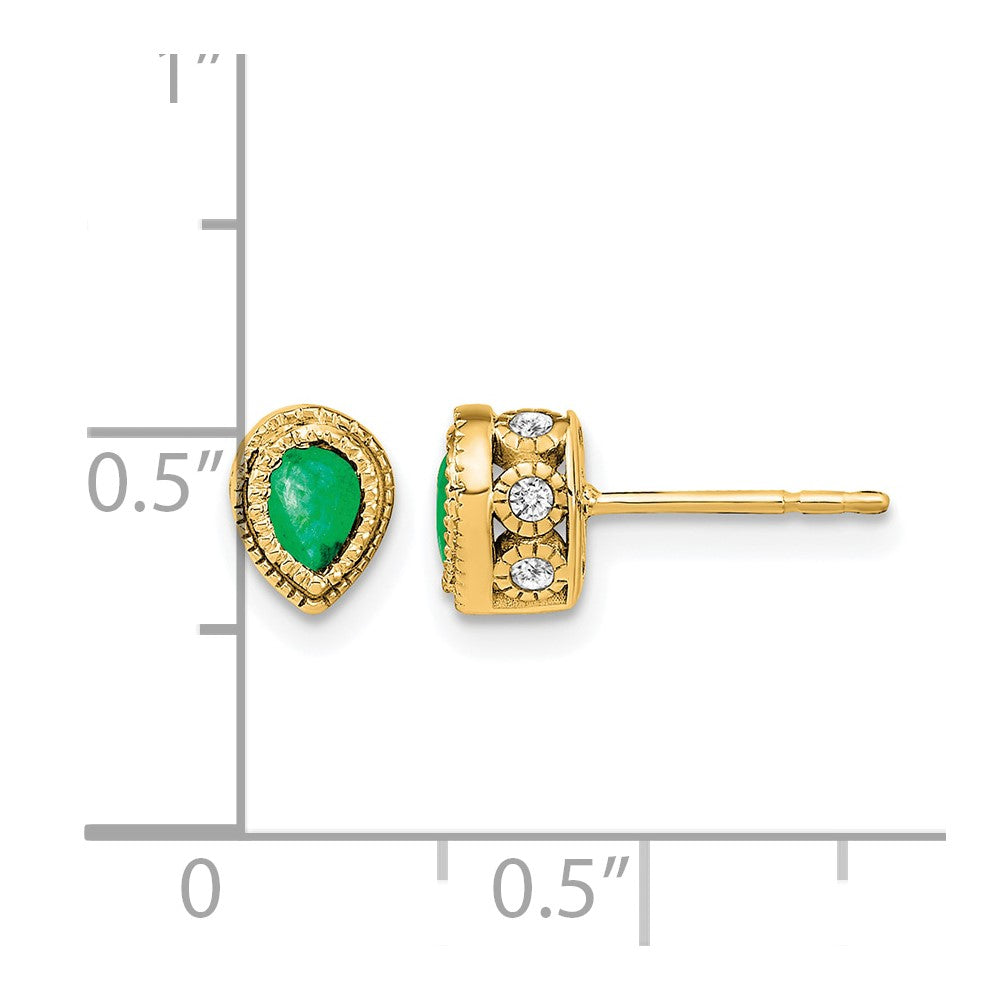 Pear Gemstone and Diamond Earrings