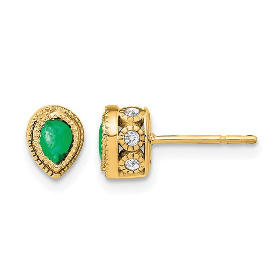 Pear Gemstone and Diamond Earrings