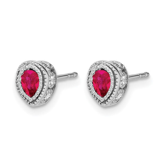 Pear Gemstone and Diamond Earrings