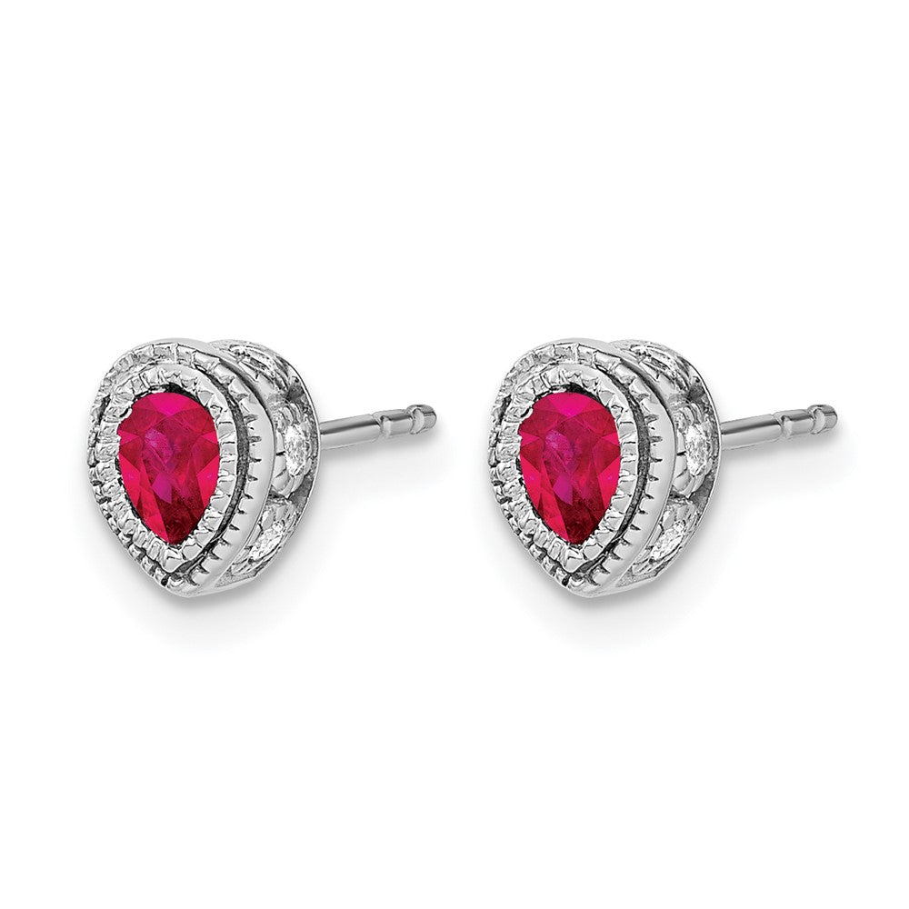 Pear Gemstone and Diamond Earrings