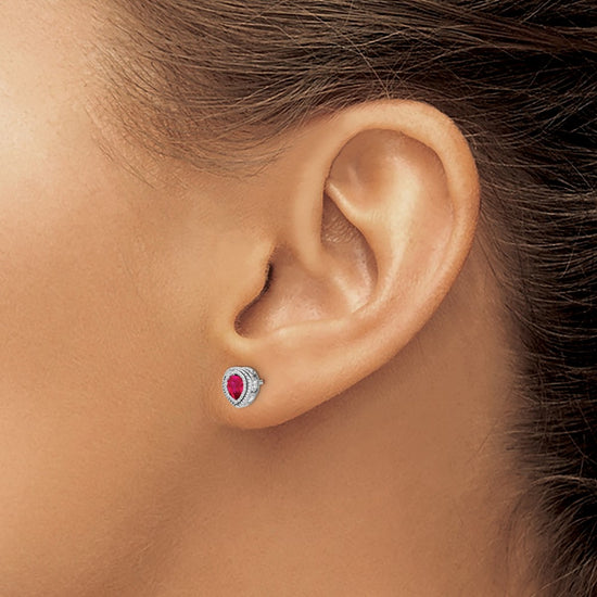 Pear Gemstone and Diamond Earrings