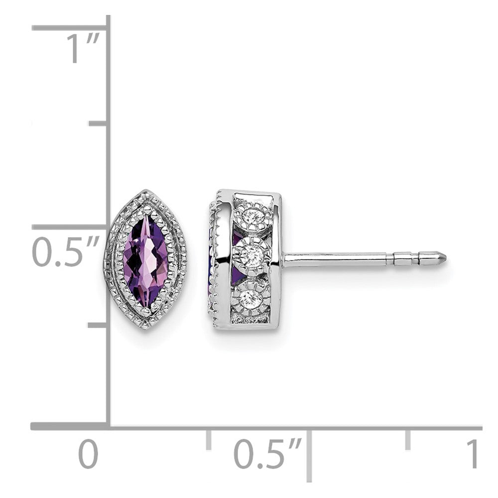 Marquise Gemstone and Diamond Earrings