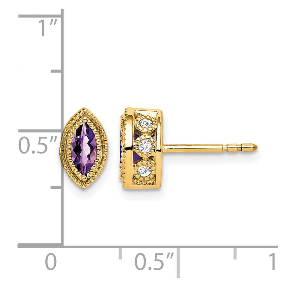 Marquise Gemstone and Diamond Earrings