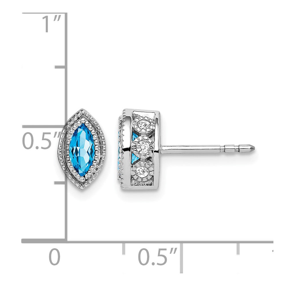 Marquise Gemstone and Diamond Earrings