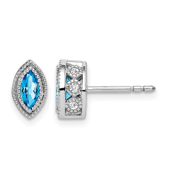 Marquise Gemstone and Diamond Earrings