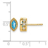 Marquise Gemstone and Diamond Earrings