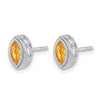 Marquise Gemstone and Diamond Earrings