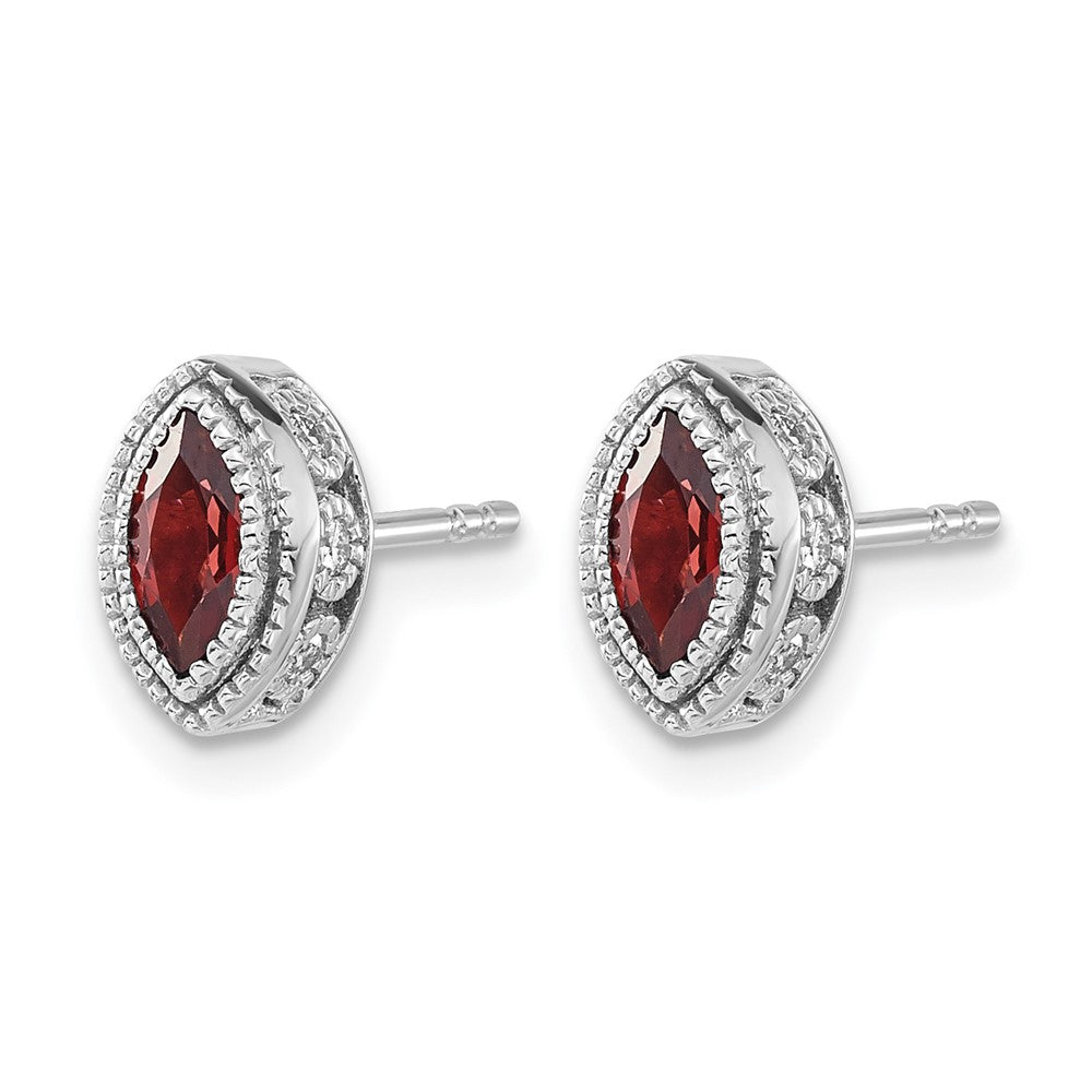 Marquise Gemstone and Diamond Earrings