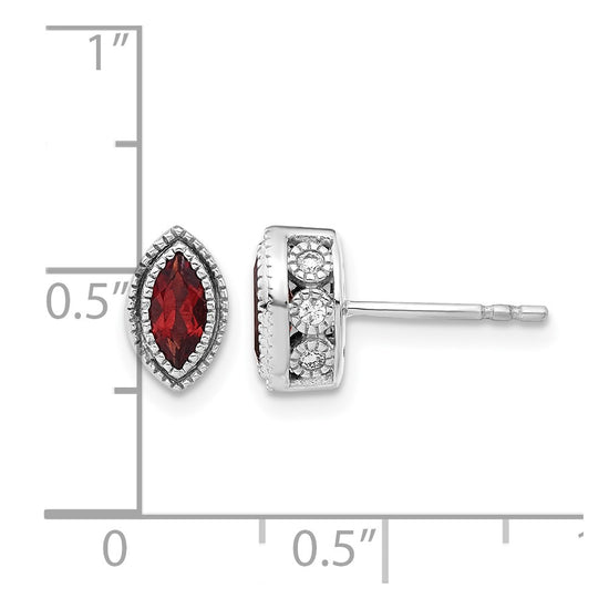 Marquise Gemstone and Diamond Earrings