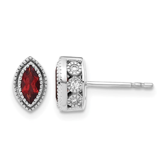 Marquise Gemstone and Diamond Earrings