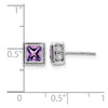Princess Gemstone and Diamond Earrings