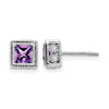 Princess Gemstone and Diamond Earrings