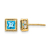 Princess Gemstone and Diamond Earrings