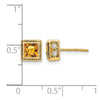 Princess Gemstone and Diamond Earrings