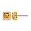 Princess Gemstone and Diamond Earrings
