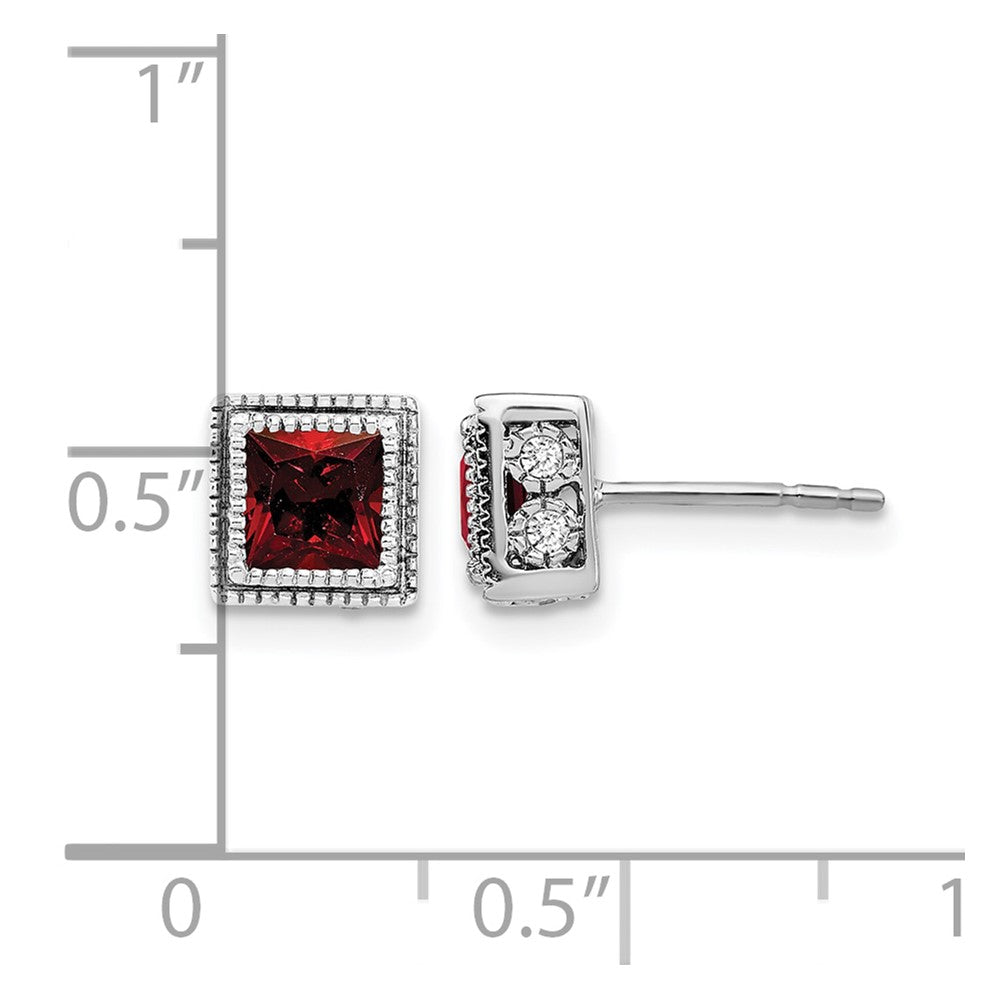 Princess Gemstone and Diamond Earrings