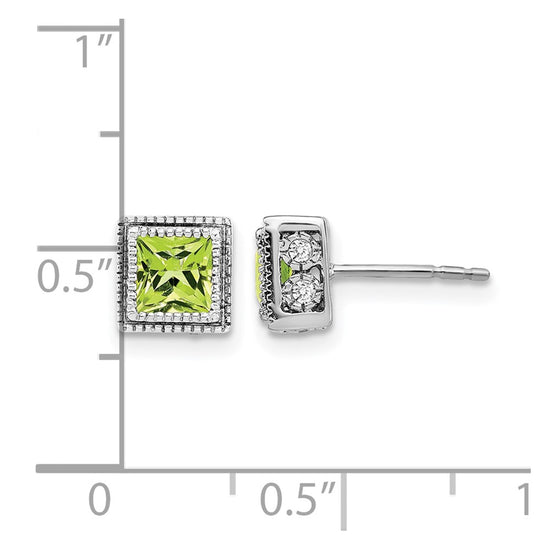 Princess Gemstone and Diamond Earrings