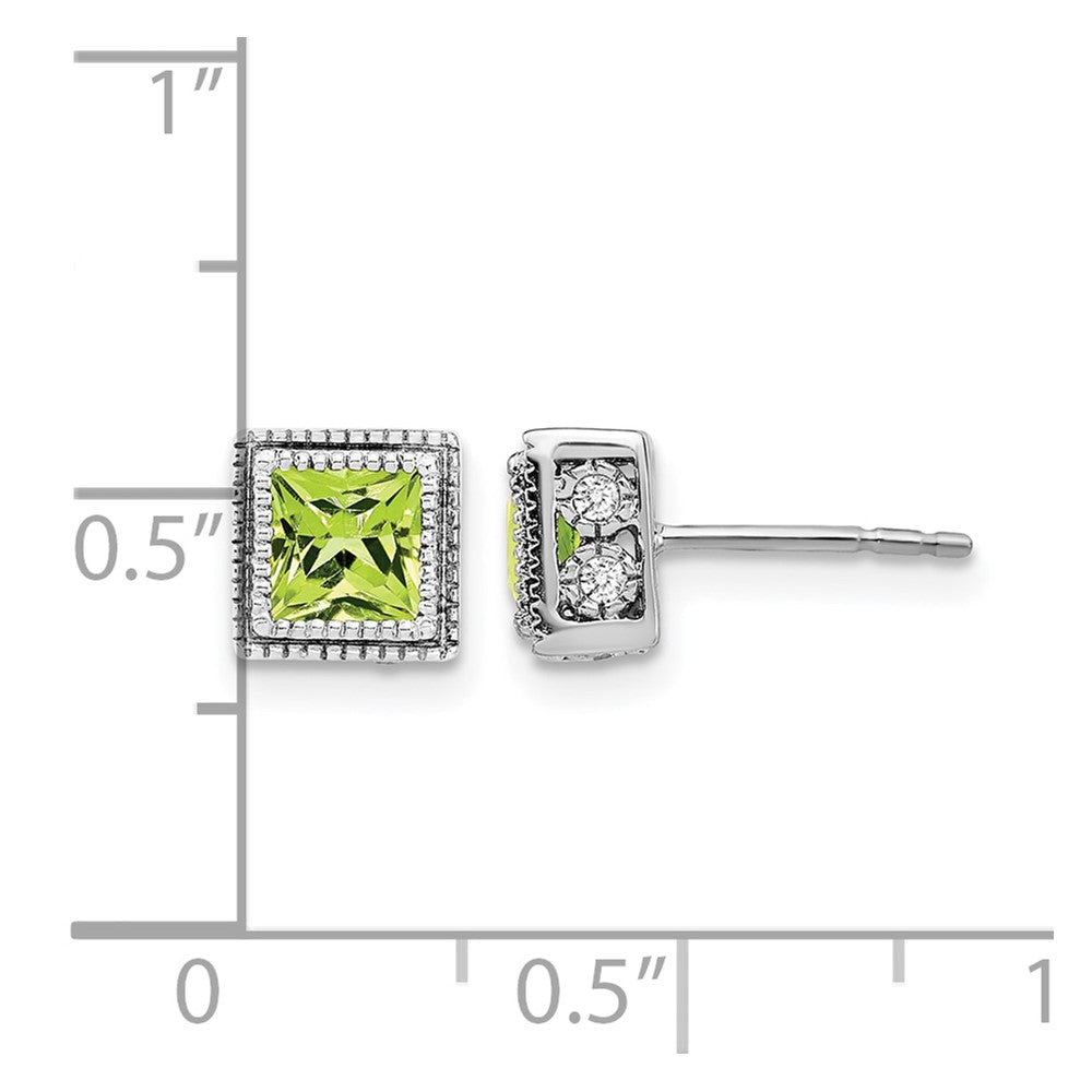 Princess Gemstone and Diamond Earrings