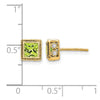 Princess Gemstone and Diamond Earrings