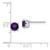 14k White Gold Round Gemstone Earrings