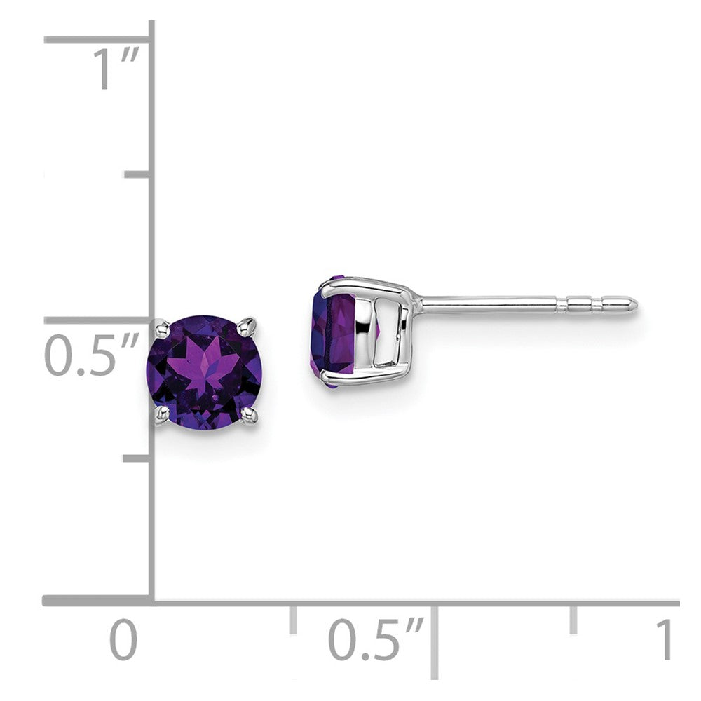 14k White Gold Round Gemstone Earrings
