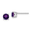 14k White Gold Round Gemstone Earrings