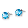 14k White Gold Round Gemstone Earrings
