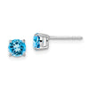 14k White Gold Round Gemstone Earrings