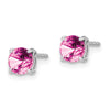 14k White Gold Round Gemstone Earrings