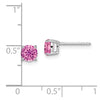 14k White Gold Round Gemstone Earrings
