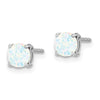 14k White Gold Round Gemstone Earrings
