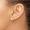 14k White Gold Round Gemstone Earrings