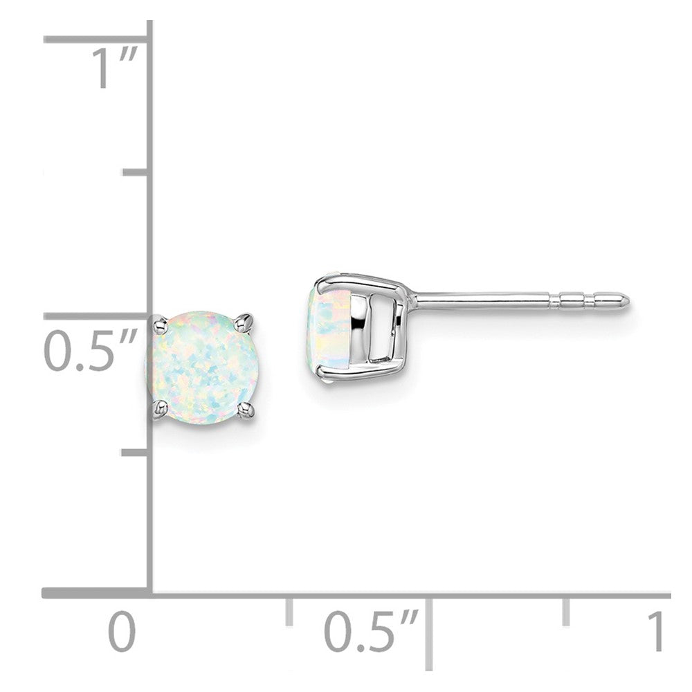 14k White Gold Round Gemstone Earrings