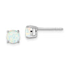 14k White Gold Round Gemstone Earrings